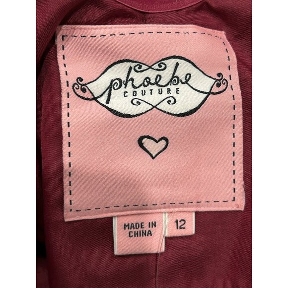 Phoebe Couture NWT Strapless Textured Burgundy Gown Shawl Whimsigoth SZ 12 - Picture 5 of 11